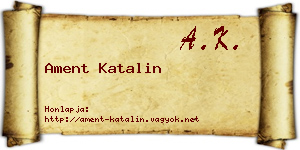 Ament Katalin névjegykártya