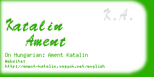 katalin ament business card